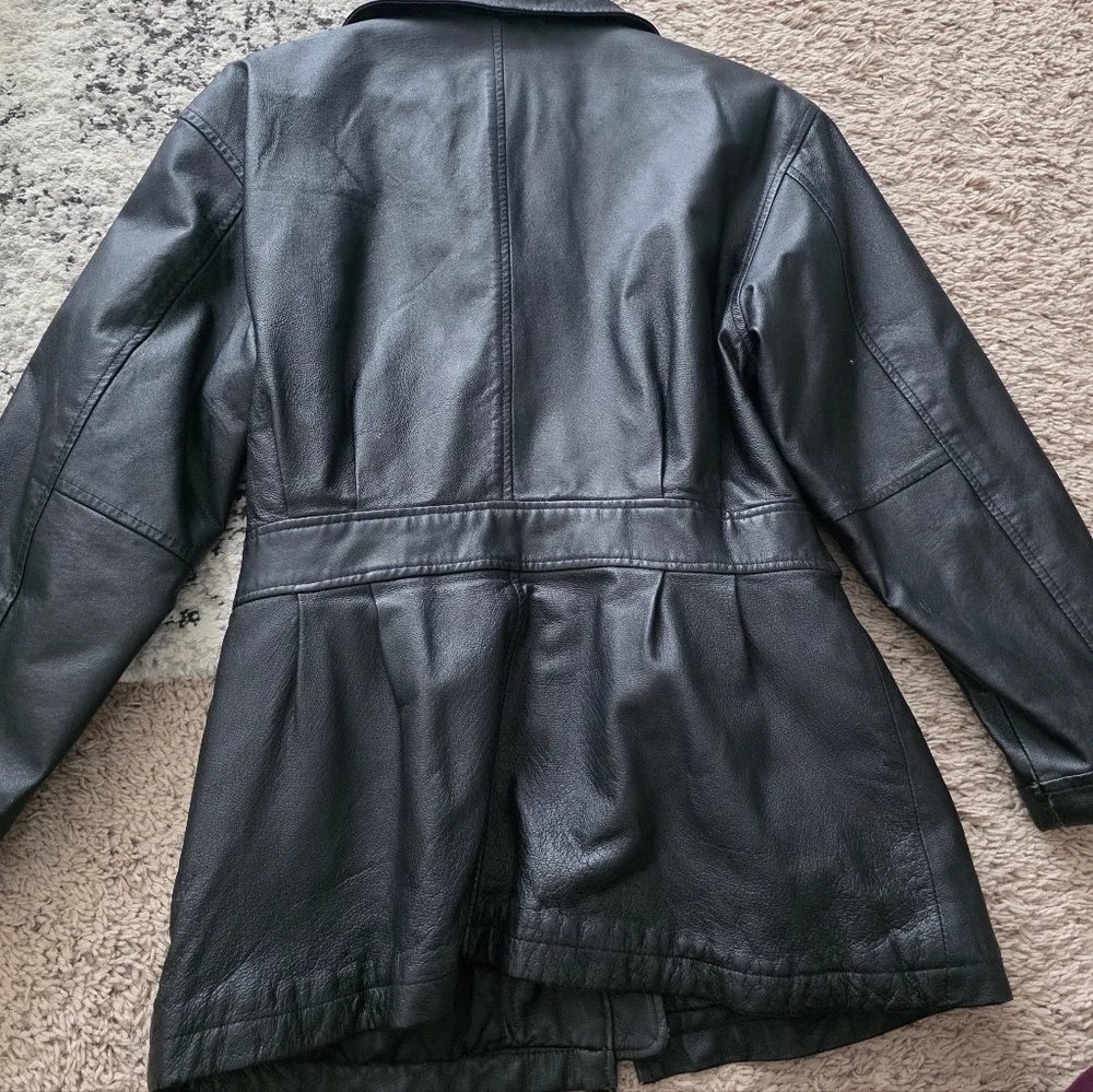 Vintage 90s Leather Jacket Belted G-III Womens S Biker Grunge Gothic Chic City